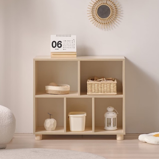 퍼닉에스엠 베베코 속깊은 오픈 다섯칸 수납 책장 원목발 포함 800