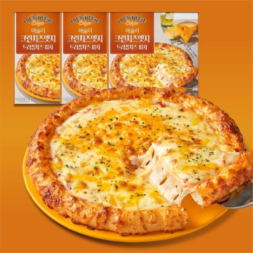 크런치즈엣지 트리플 치즈 피자 3판 세트 395g