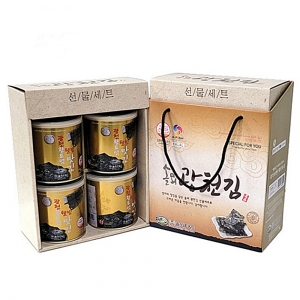 광천김  선물세트 4캔 황토염김 깡통김 캔김 선물세트