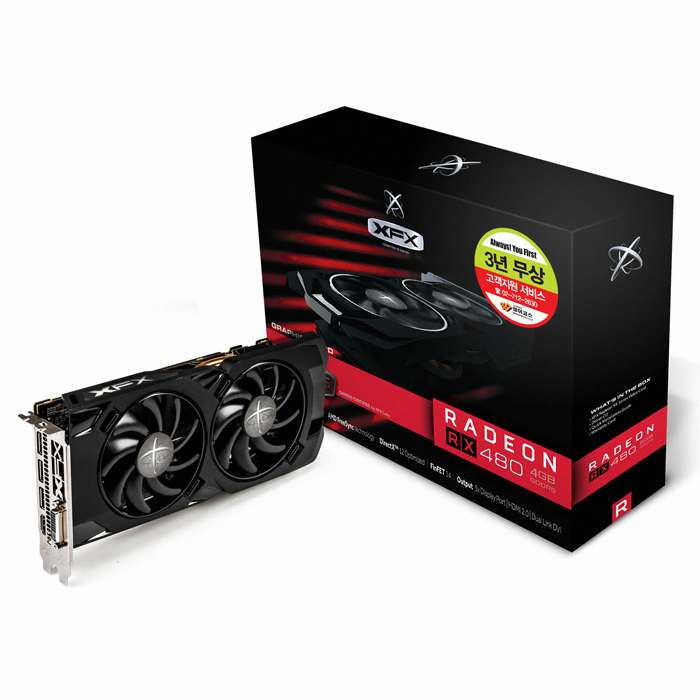 XFX 라데온 RX 480 블랙울프 Onetop OC D5 4GB_이미지
