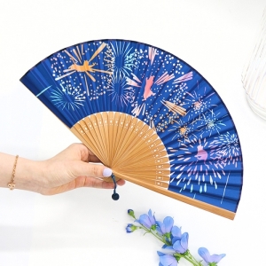 국내제작 고급 접이식부채 파티고양이+부채집