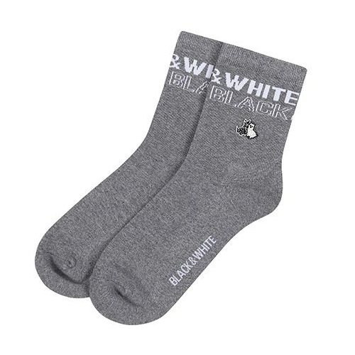 로고 자가드 중목 양말 8116GBSC_GREY