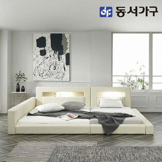 동서가구 이즈 네티 가드형 LED 패밀리침대 SS+Q (독립스프링)_이미지