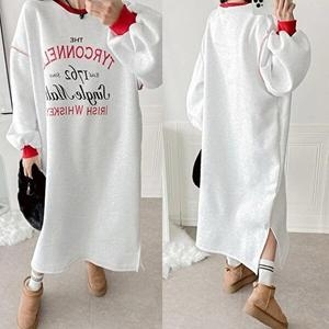 셀러허브 패션 홈스배색시보리롱원피스 412T567S 빅사이즈 여성의류