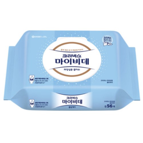 크리넥스 마이비데 클린케어 화장실용 물티슈 캡형 56매 (1팩)_이미지