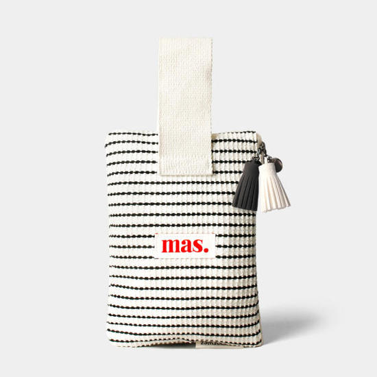 Strap pouch 와플 스트라이프 (블랙)