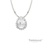 타뮤즈 24K 화이트골드 브린세스 펜던트+체인 세트_w633n