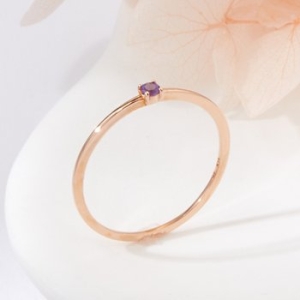 14K 비쥬 자수정 엥게이지 탄생석 반지 NPR42052