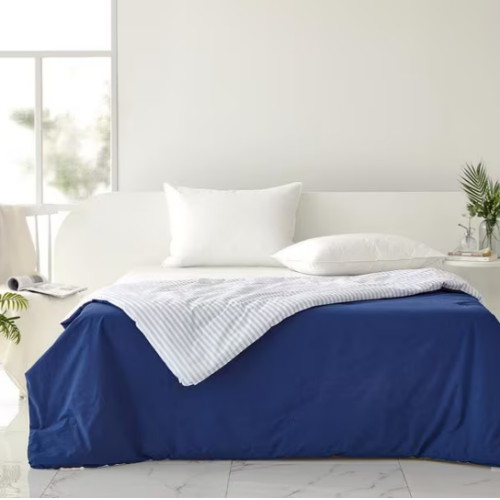 모던하우스 퓨어코튼 60수 리버시블 얇은 차렵이불 네이비+블루스트라이프