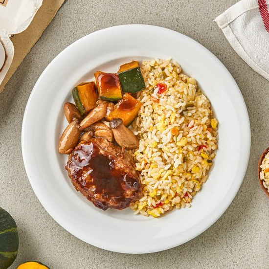 시즌3 계란곤약볶음밥 함박스테이크 225g