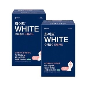 유한킴벌리 화이트 수퍼흡수 드림가드 수퍼롱 오버나이트 16개 (2팩(32개))