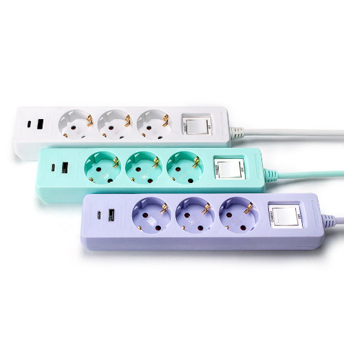 러그박스 3구 16A 메인스위치 USB 납작 멀티탭 (1.5m)_이미지