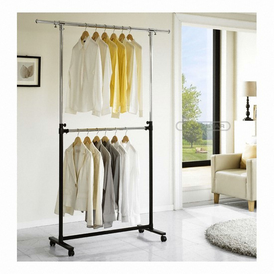 이동형 2단 행거 블랙