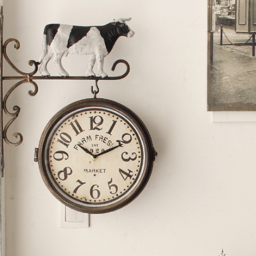 체리하우스 빈티지 팜카우 양면시계