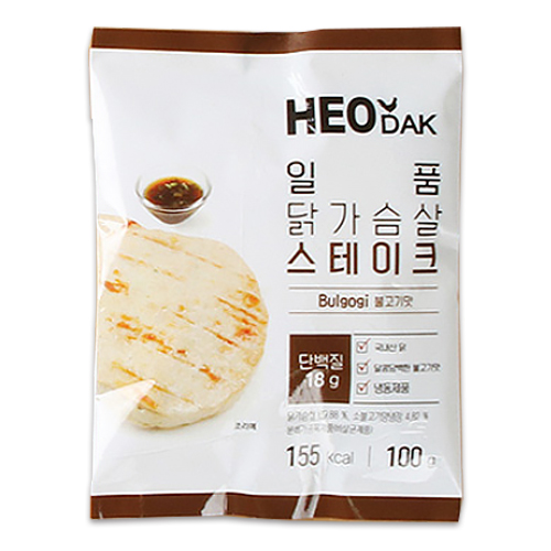 허닭 일품 닭가슴살 스테이크 불고기맛 100g (1개)