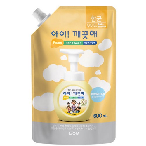 아이깨끗해 순 항균 폼 핸드 솝 리필 600ml (2개)_이미지