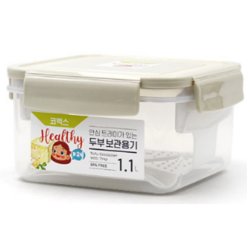 안심트레이가 있는 두부보관용기 1.1L