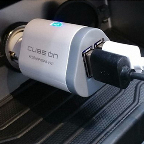 정인일렉텍 큐브온 트윈 마이크로5핀 C타입 급속충전기 JI-721C_이미지