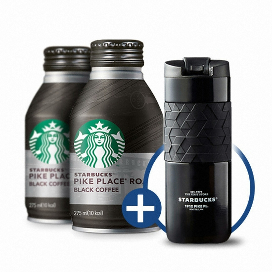 스타벅스 파이크 플레이스 로스트 블랙 커피 275ml x 6개+텀블러 세트 (1개)_이미지
