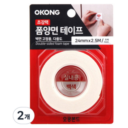 오공 초강력 폼양면 테이프 24mm (2.5m, 2개)_이미지