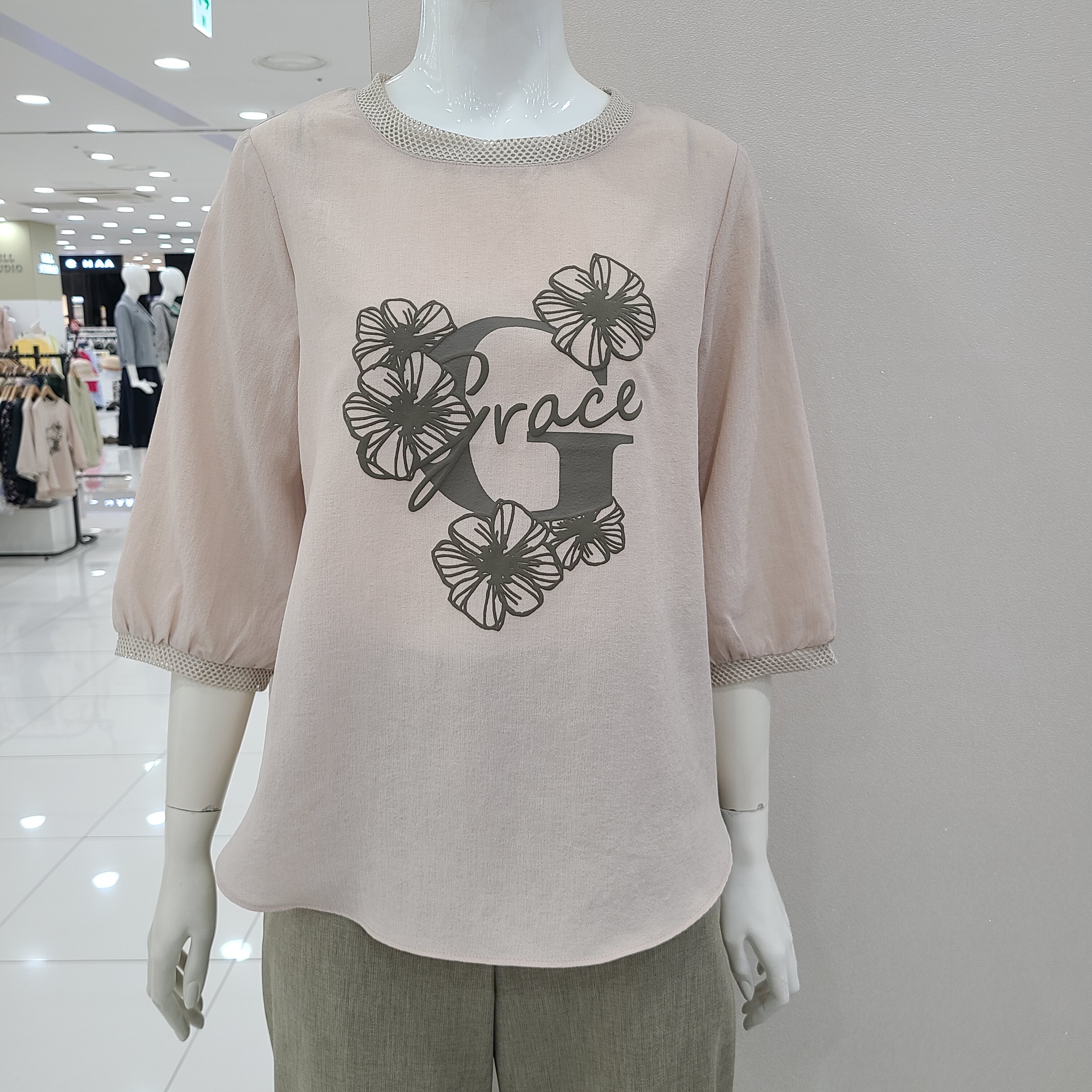 크레송 시원한꽃무늬라운드블라우스 ODCGRG53_US