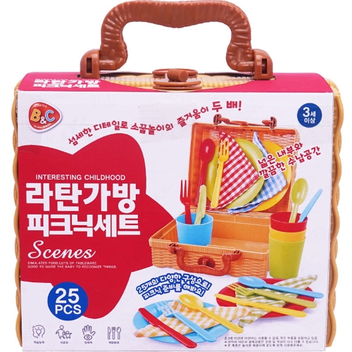 비앤씨 라탄가방 피크닉 세트 혼합색상_이미지