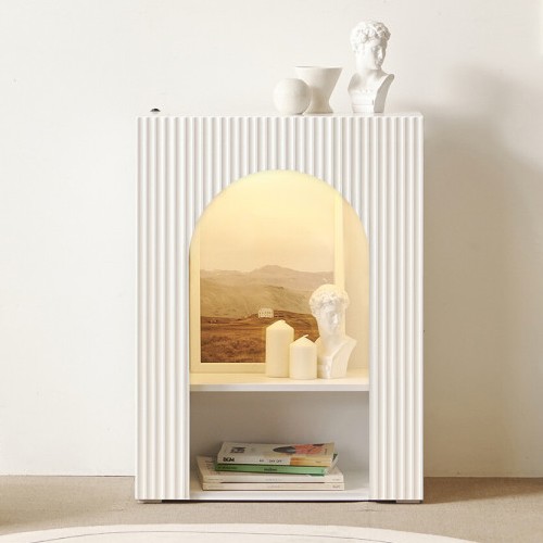 동서가구  순백 템바보드 LED 슬림 2단 수납장 600