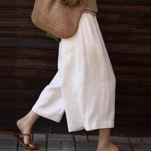 패션라인 BL10289_그리팬츠/팬츠/썸머룩/플리츠디자인/데일리핏/컬러포인트 화이트/FREE