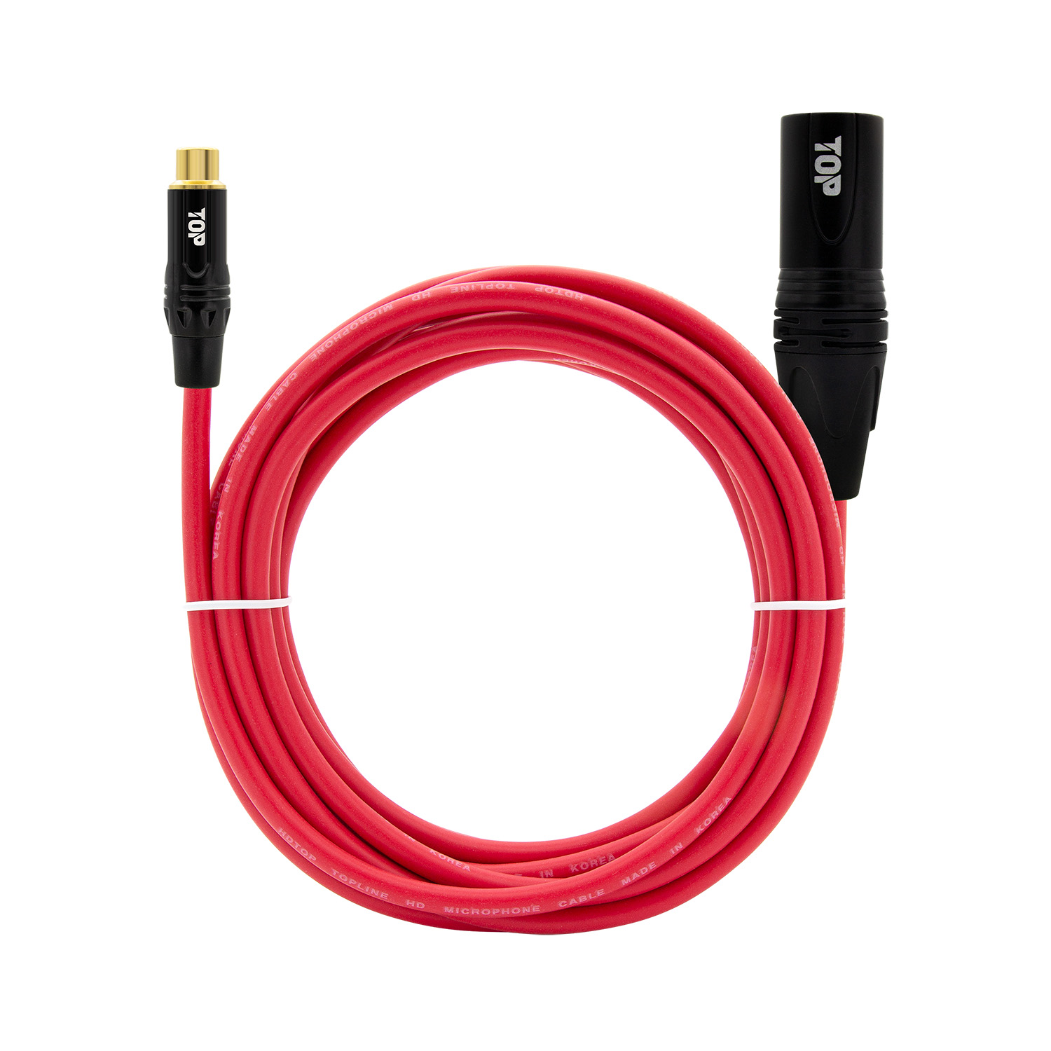 탑라인에이치디 HDTOP RCA 암 to XLR 수 케이블 블랙레드 (50m, HT-TP5947)