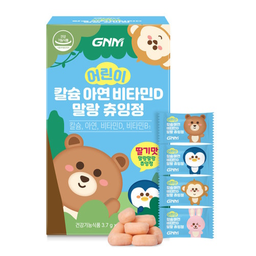 GNM자연의품격 어린이 칼슘 아연 비타민D 말랑 츄잉정 60정 (1개)