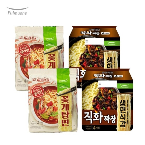 풀무원 생면식감 꽃게탕면 4인X2봉+직화짜장 4인X2봉_이미지