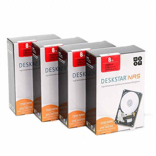 HGST Deskstar NAS 패키지 7200/128M HDN728080ALE604 (4x8TB)_이미지