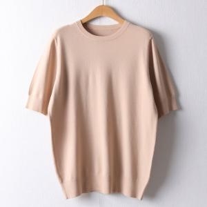 아이우먼 심플라운드니트반팔티 API280M501 빅사이즈_이미지