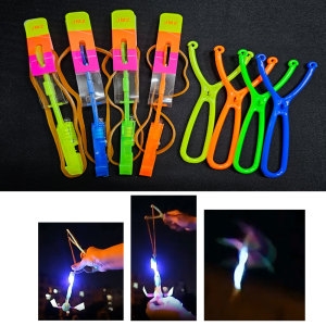 LED새총프로펠라 불빛낙하산 3개 1세트 색상램덤 완구 장난감 플라잉