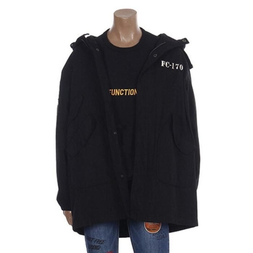 JEEP 포켓장식 롱기장 야상점퍼 GL1JPU101-블랙