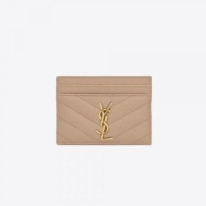  생로랑 여성 마틀라세 모노그램 카드지갑 DARK BEIGE TU 423291BOW012721