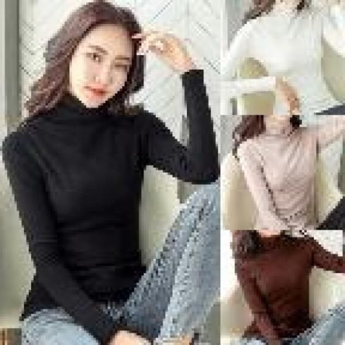 오너클랜 여성 기모 목폴라 티셔츠 HH-B125 W96E52B