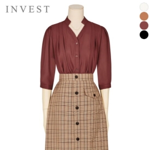 인베스트 오피스핀턱7부블라우스_V2F1BL5000_이미지