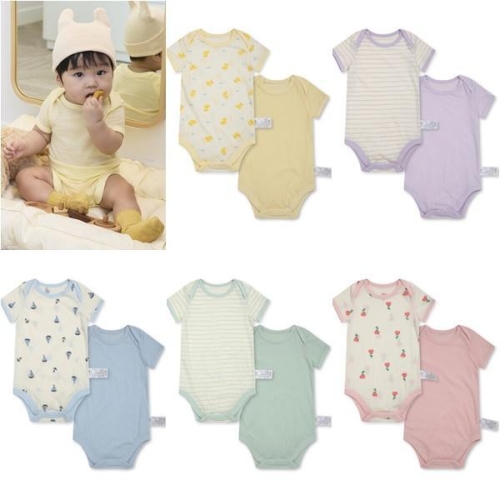 탑텐키즈 공용 유아 메쉬 바디수트 반팔,2PACK MOG5UI3305
