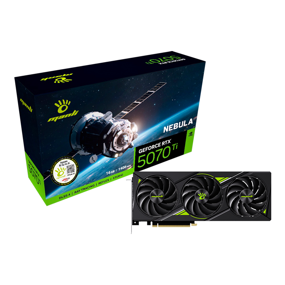MANLI 지포스 RTX <b>5070</b> Ti Nebula D7 16GB 대원씨티에스