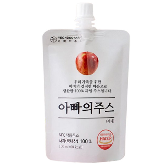 연두팜 아빠의주스 돌려따는 사과 100ml (20개)