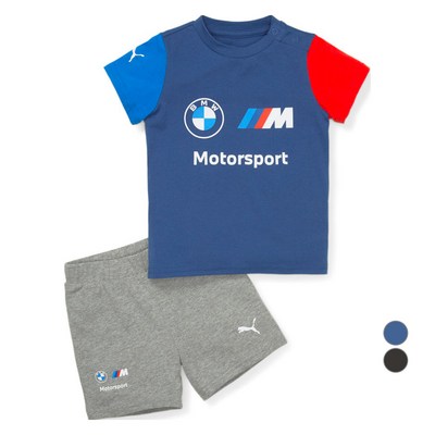 푸마 아동용 BMW MMS 타들러 ESS 면 상하의 세트 53837904 62 BLUE_이미지