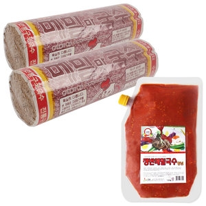   메밀맛국수(1kgx2개) + 텃밭 쟁반메밀국수양념 1.2kg 상품이미지