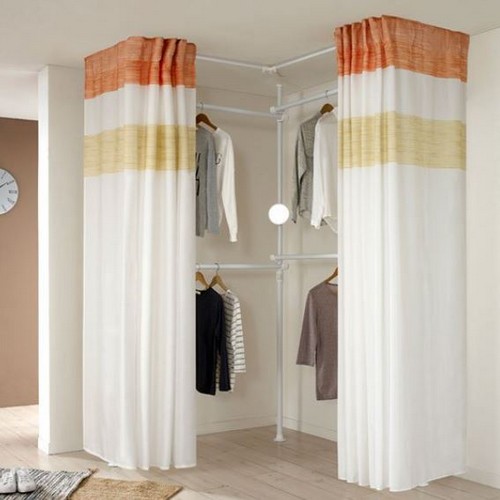 왕자행거 뉴드레스룸 코너형 3폴 밀폐기본형 행거_이미지