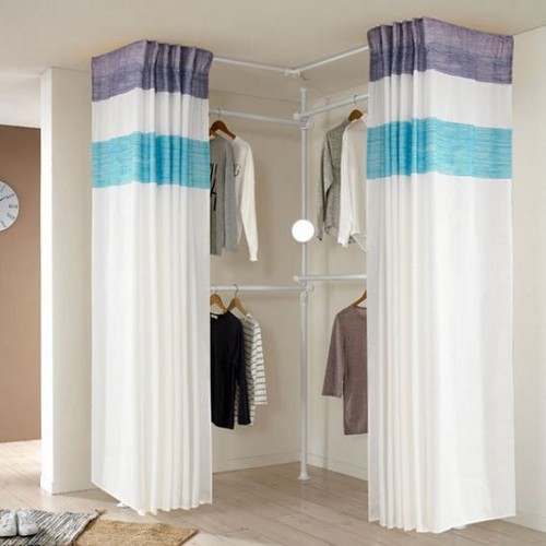 왕자행거 뉴드레스룸 코너형 3폴 밀폐기본형 행거_이미지