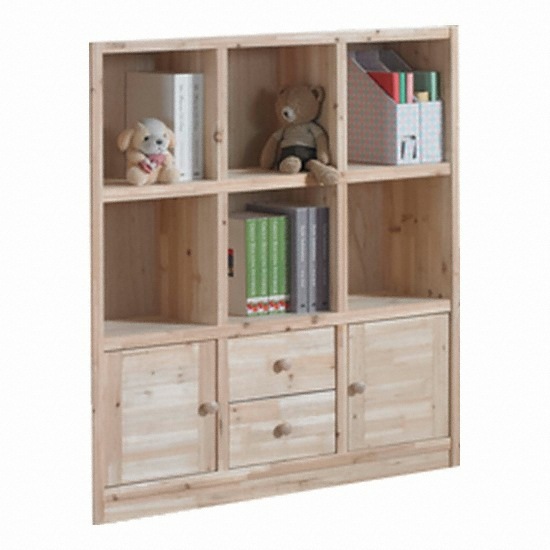 아이뷰글로벌 디유렌스 삼나무 원목 3단 4자 하문형 책장_이미지
