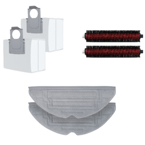 로보락 S8 Pro Ultra 전용 물걸레+세척브러쉬+먼지봉투 소모품 3종 세트 (해외구매, 6개)