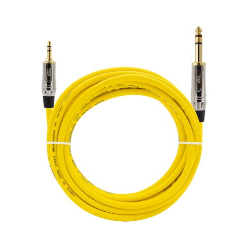 탑라인에이치디 HDTOP 3.5mm to 5.5mm 스테레오 메탈옐로우 케이블 (30m, HT-TP4717)_이미지