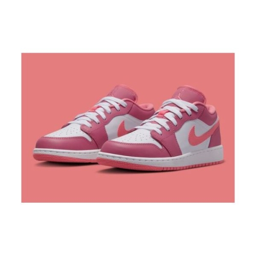 나이키 에어 조던 1 로우 데저트 베리 화이트 핑크 신발 553560-616 GS 청소년 사이즈 Air Jordan