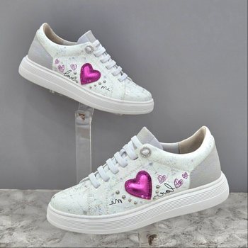 하트 포인트 레이스업 스니커즈 X2HF52YI13 WHITE 1SD_JJ